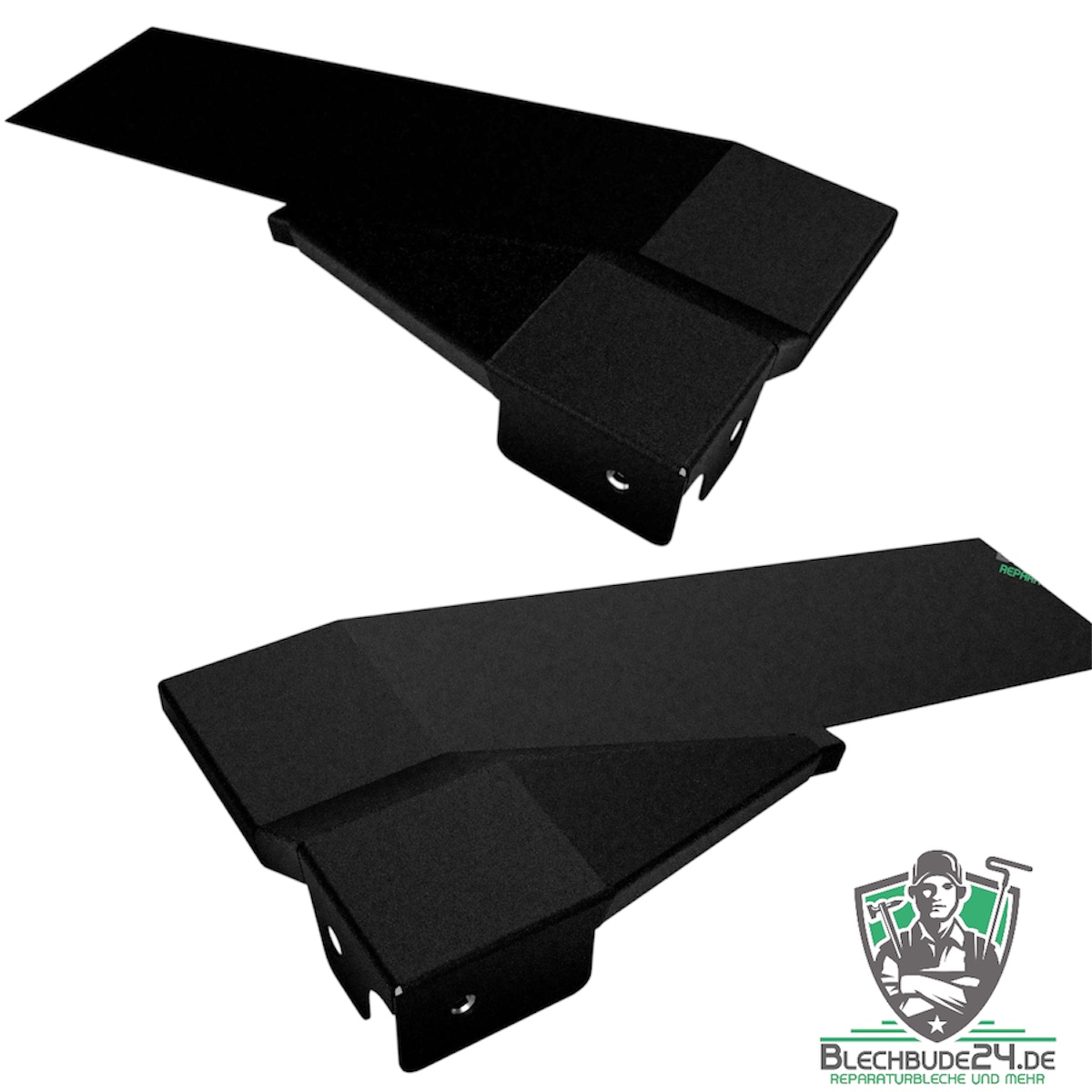 VW T4 Stoßstangenhalter Reparaturblech für Hinterachse links Endspitze D Säule, rechts als Set- Nachbau kein Originalteil