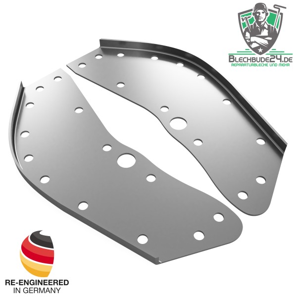 VW T4 1 Paar Verstärkungsbleche Stoßdämpfer hinten als Set links und rechts Version 1 (gerade) - Nachbau kein Originalteil